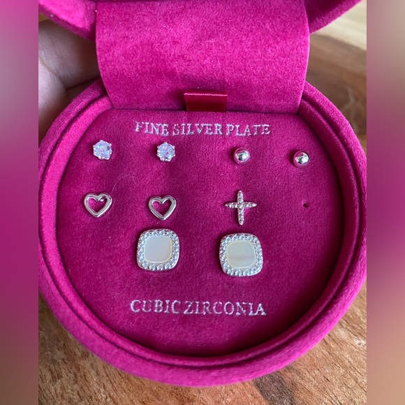 Sparkle Allure Fine Silver Plated CZ Earrings - Picture 2 of 7